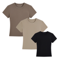 thumbnail image 1 of Women’s 3 Pack Cotton T-Shirts Crew Neck Basic Summer Casual Shirts Holiday Tops, 1 of 6