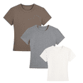 thumbnail image 1 of Women’s 3 Pack Cotton T-Shirts Crew Neck Basic Summer Casual Shirts Holiday Tops, 1 of 6