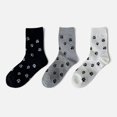 thumbnail image 1 of Women's 3-Pack Crew Socks with Allover Paw Print Pattern Soft Stretch Casual Sock Set - Multicolored, 1 of 7