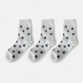 thumbnail image 1 of Women's 3-Pack Crew Socks with Allover Paw Print Pattern Soft Stretch Casual Sock Set - White, 1 of 6