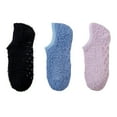 thumbnail image 1 of Women's 3-Pack Fuzzy Grip Socks Low Cut Non-Slip Soft Lounge Slipper Socks - Multicolored-3, 1 of 3