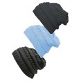 thumbnail image 1 of Women's 3-Pack Knit Beanie Cap Hat - Black/Dark Melange/Pale Blue, 1 of 1