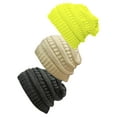 thumbnail image 1 of Women's 3-Pack Knit Beanie Cap Hat - Black/Ivory/Neon Yellow, 1 of 1