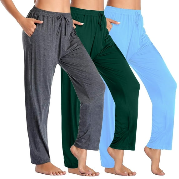 Women's 3-Pack Loose Fit Classic Lounge Pants (Sizes, S-3XL)