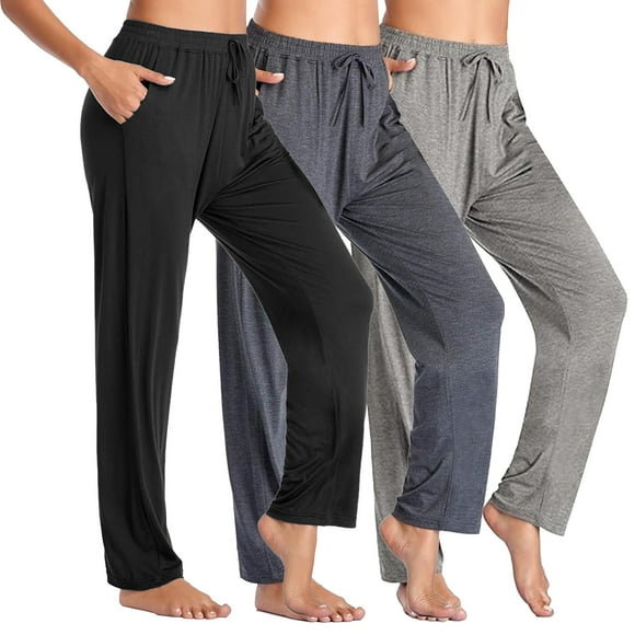 Women's 3-Pack Loose Fit Classic Lounge Pants (Sizes, S-3XL)