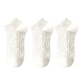 thumbnail image 1 of Women's 3-Pack Minimalist Knit Ankle Socks Mixed Pattern Design Soft Cotton Low-Cut Style, 3 pairs-A, 1 of 6
