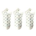 thumbnail image 1 of Women's 3-Pack Minimalist Knit Ankle Socks Mixed Pattern Design Soft Cotton Low-Cut Style, 3 pairs-C, 1 of 6