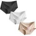 thumbnail image 1 of Women’s 3 Pack Multipack Seamless Basic Invisible Underwear Bikini Hipster Briefs Panties 1X, 1 of 5