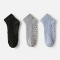 thumbnail image 1 of Women's 3-Pack Non-Slip Plush Fuzzy Ankle Socks with Grips and Soft Cozy Texture - Multicolored-1, 1 of 6