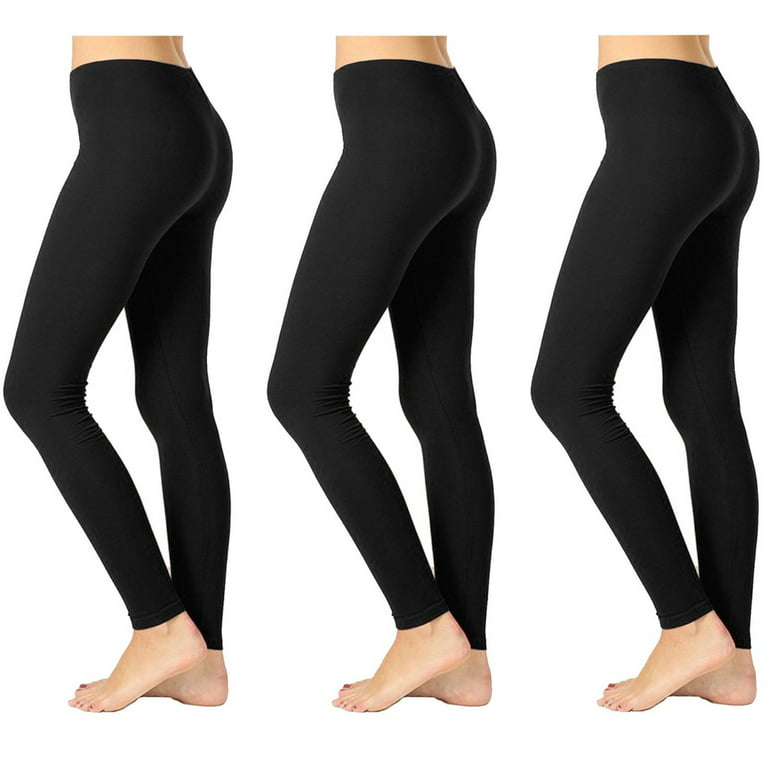 Women's 3-Pack Opaque Seamless Ankle Length Stretch Legging