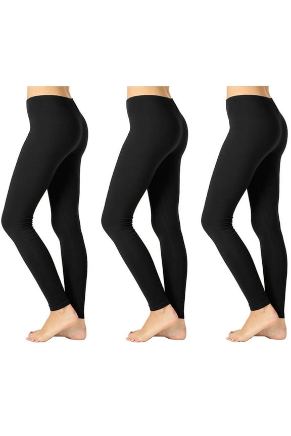 Women's 3-Pack Opaque Seamless Ankle Length Stretch Legging