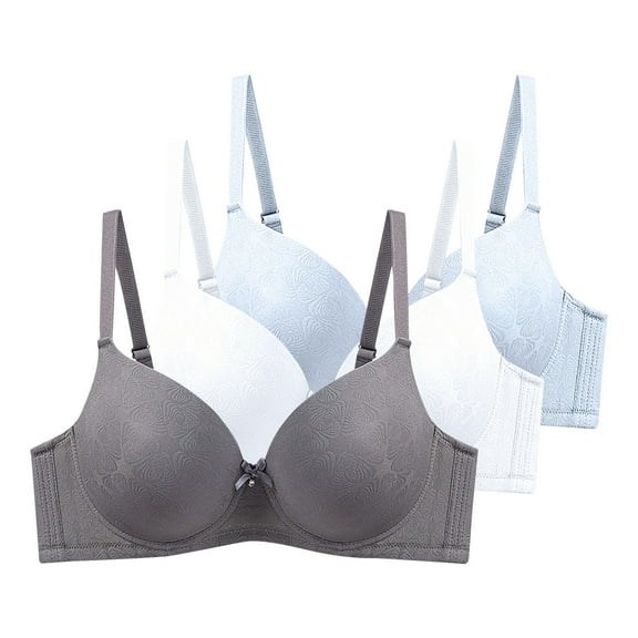 Women's 3-Pack Plus Size Underwire Bra Light Lifting Push-Up Bra Supportive Seamless Bras