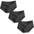 thumbnail image 1 of Women’s 3 Pack Seamless Basic Invisible Underwear Bikini Hipster Briefs Panties BLACK 3X, 1 of 5