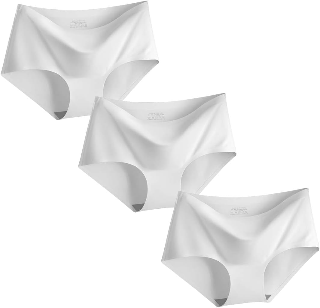 Women’s 3 Pack Seamless Basic Invisible Underwear Bikini Hipster Briefs ...