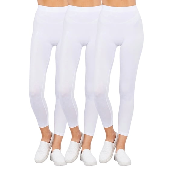 Women's 3 Pack Seamless Stretch Leggings High Waist Soft Nylon Spandex