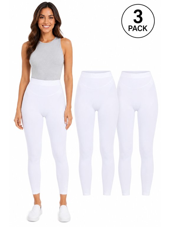 Seamless Stretch High Waist Leggings, Juniors, 3 Pack