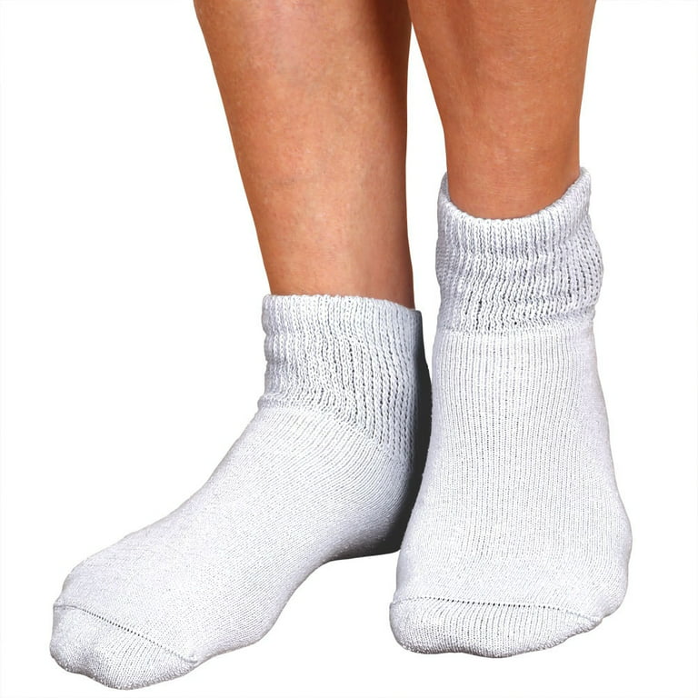 Women's 3 Pack Sensitive Feet Quarter Crew Socks - White 