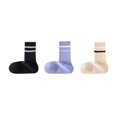 thumbnail image 1 of Women's 3-Pack Striped Ribbed Crew Socks Soft Stretch Fit Casual Athletic Style, 3 PK-MUL A, 1 of 7