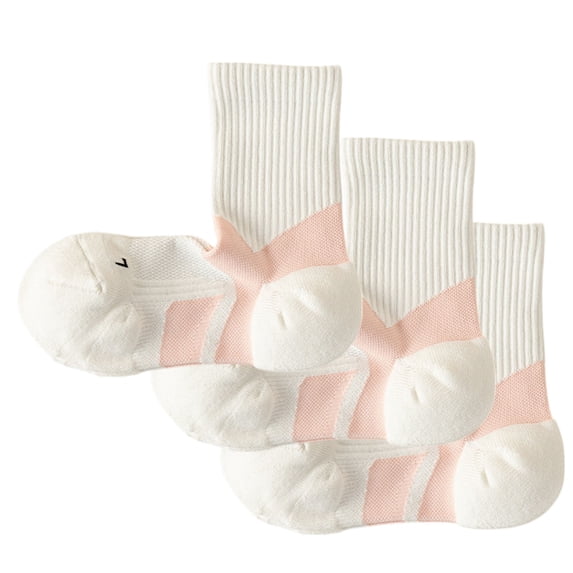 Women's 3-Pair Pack Cushioned Sports Crew Socks with Arch Support Mesh Panels and Ankle Compression - 3 pcs-H