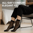 thumbnail image 1 of Women’s 3 Pairs Sheer Ankle Socks with Non-Slip Sole Cotton Cushion, Breathable Low Cut Socks - Black, 1 of 7