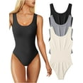 thumbnail image 1 of Women's 3 Piece Bodysuits Sexy Sleeveless Round Neck Shapewear Tank Tops Bodysuits, 1 of 3