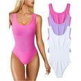 thumbnail image 1 of Women's 3 Piece Bodysuits Sexy Sleeveless Round Neck Shapewear Tank Tops Bodysuits, 1 of 3