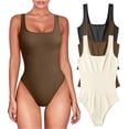 thumbnail image 1 of Women's 3 Piece Bodysuits Sexy Sleeveless Square Neck Shapewear Tank Tops Bodysuits, 1 of 3