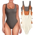 thumbnail image 1 of Women's 3 Piece Bodysuits Sexy Sleeveless Square Neck Shapewear Tank Tops Bodysuits, 1 of 3