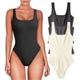 thumbnail image 1 of Women's 3 Piece Bodysuits Sexy Sleeveless Square Neck Shapewear Tank Tops Bodysuits, 1 of 3