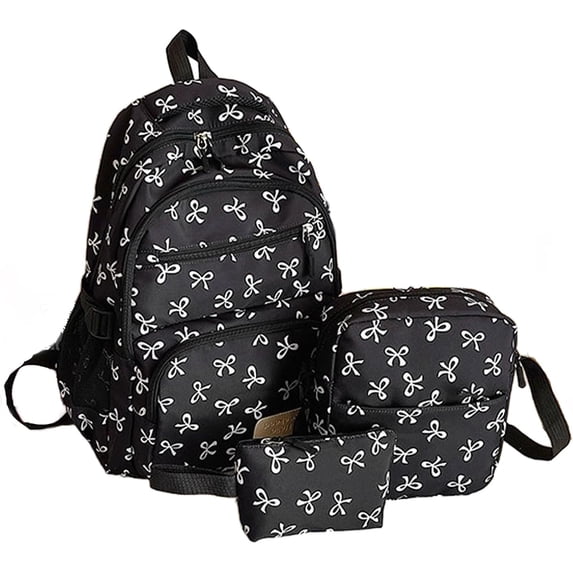 Women's 3 Piece Bow Backpack, Kawaii Bow Ribbon Backpack, Nice Nylon Backpack