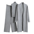 thumbnail image 1 of Women's 3 Piece Lounge Sets Sweatsuits Open Front Cardigan Sleeveless Top Wide Legs Pants Outfits, 1 of 6
