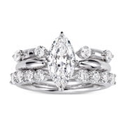 3PCS Adjustable CZ Stackable Rings for Women, Silver Tone Copper Layered Ring Set