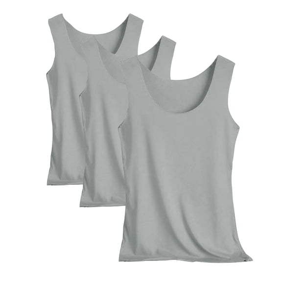 Women's 3-Piece Sleeveless U-Neck Tank Top Set for Casual Summer Wear