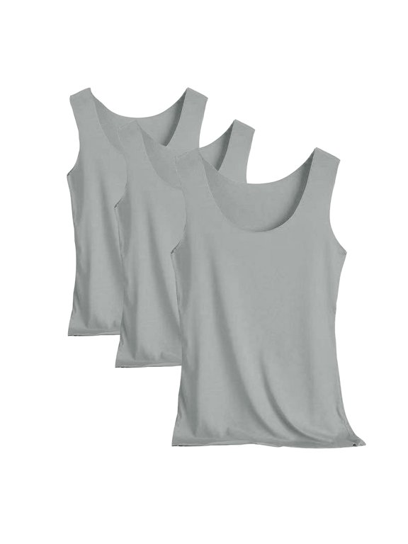 Women's 3-Piece Sleeveless U-Neck Tank Top Set for Casual Summer Wear