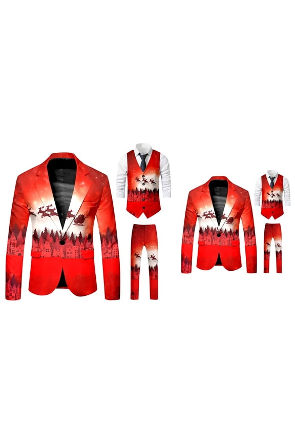 Women's 3-Piece Suit Set with Single Blazer, Tailored Fit Vest and Formal Business Pants for Office, Holiday and Special Events