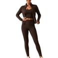 thumbnail image 1 of Women’s 3 Piece Workout Set – Sports Bra, Leggings & Jacket with Thumbholes – Yoga Outfit Activewear for Gym Running Training, 1 of 7