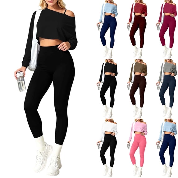 Women's 3 Piece Yoga Outfits Sports Cami Bra Cropped Long Sleeve Tops High Waisted Leggings Soft Athletic Loungewear Sets Gym Tracksuit White
