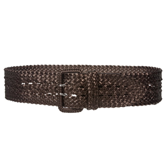 Women's 3" Wide Hand Made Braided Square Buckle Belt