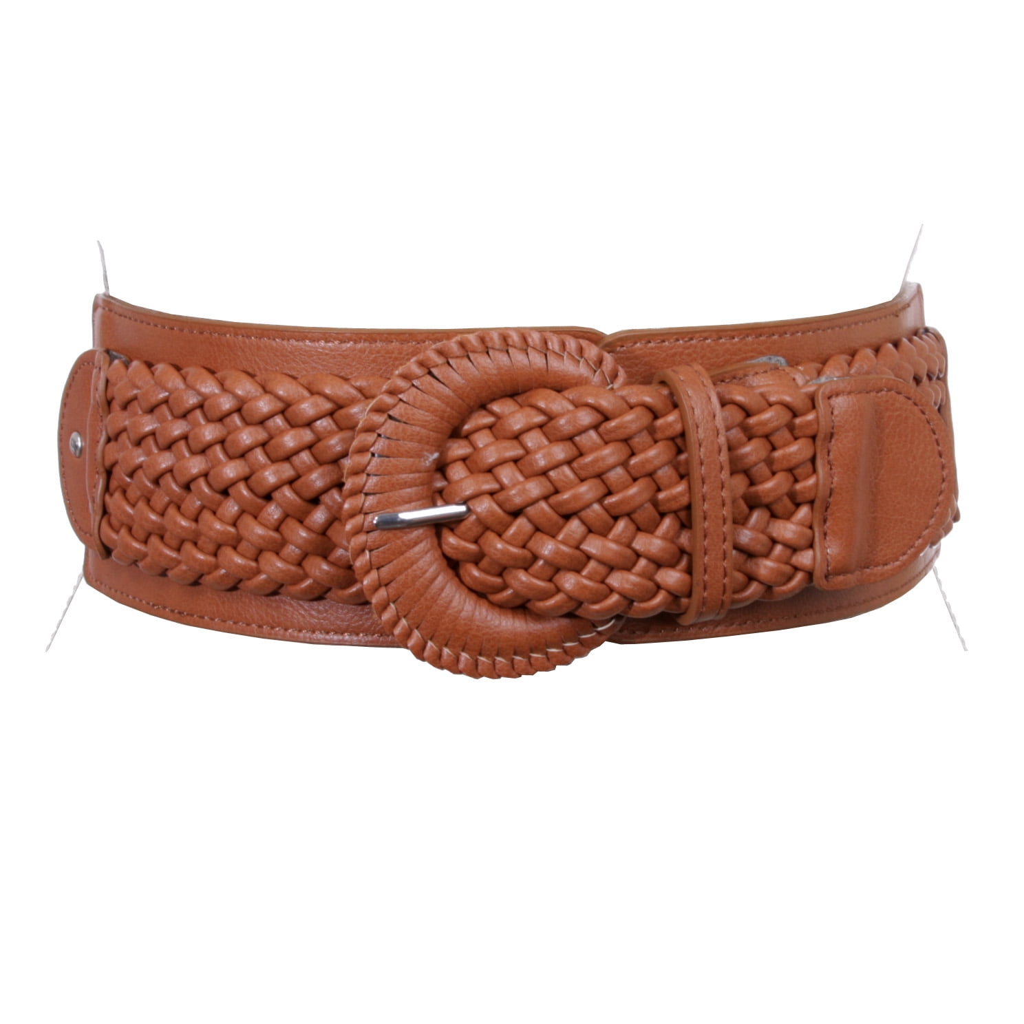 1177 Women Elastic Braided Wide Stretchy Belt Fashion Ladies Waist Braided Stretch Elastic Belt 1 1/4 main image 2
