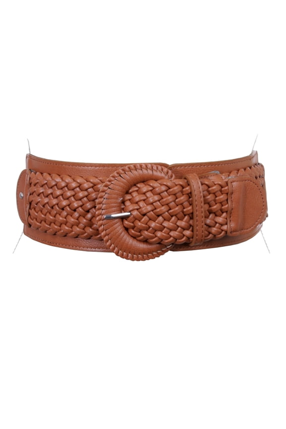 Women's 3" Wide High Waist Braided Fashion Stretch Belt