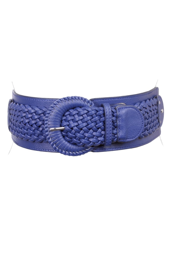 Women's 3" Wide High Waist Braided Fashion Stretch Belt