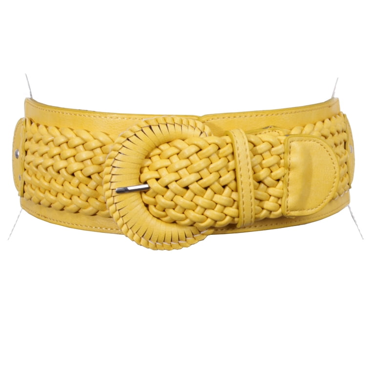 9985 Women\'s Elastic Braided Wide Belt Stretchy Fashion Waist SUOSDEY Women Faux Leather Braided Waist Belt for Dress  main image 3