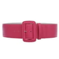 thumbnail image 1 of Women's 3" Wide High Waist Fashion Stitch Rectangular Leather Belt, 1 of 3