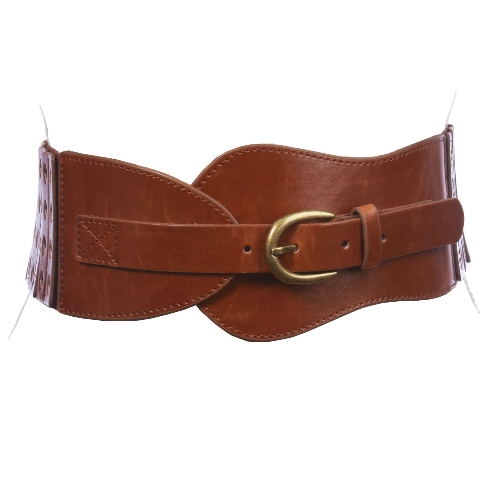 1 1/2 (37 mm) Women's Oval Braided Woven Leather Belt