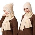 thumbnail image 1 of Women's 3-in-1 Fleece Lined Knit Hat Scarf and Mask Combo for Cold Weather Outdoor Activities, 1 Count, 1 of 8