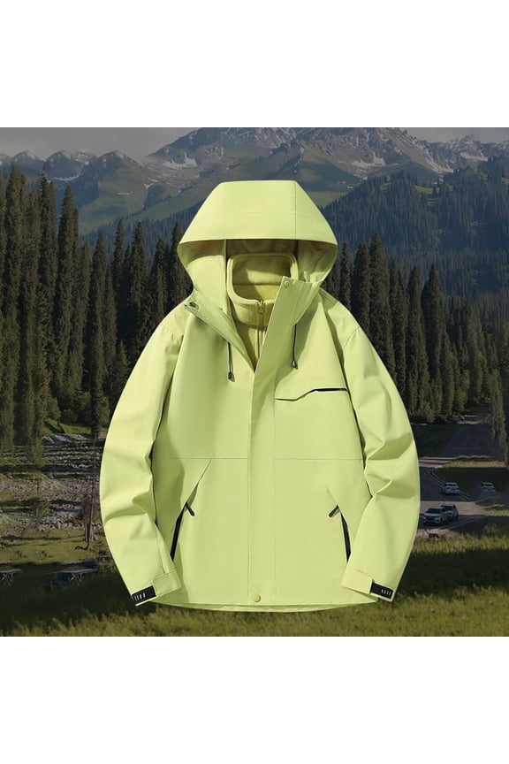 Women's 3-in-1 Waterproof Jacket with Fleece Liner Windbreaker Softshell Raincoat Winter Ski for Rain Snow Outdoor Hiking