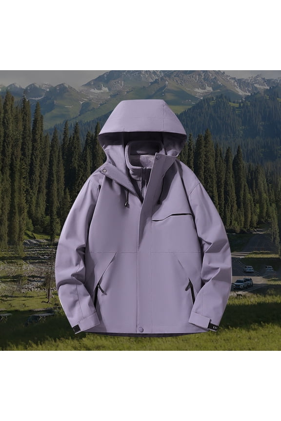 Women's 3-in-1 Waterproof Jacket with Fleece Liner Windbreaker Softshell Raincoat Winter Ski for Rain Snow Outdoor Hiking