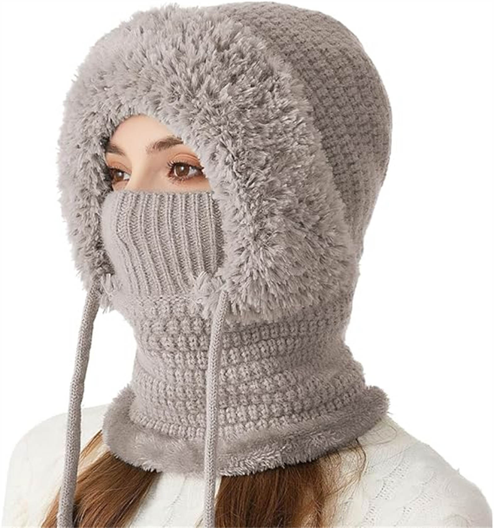 Women's 3-in-1 Winter Beanie Hat - Face Mask & Neck Warmer for Skiing & Outdoor Activities