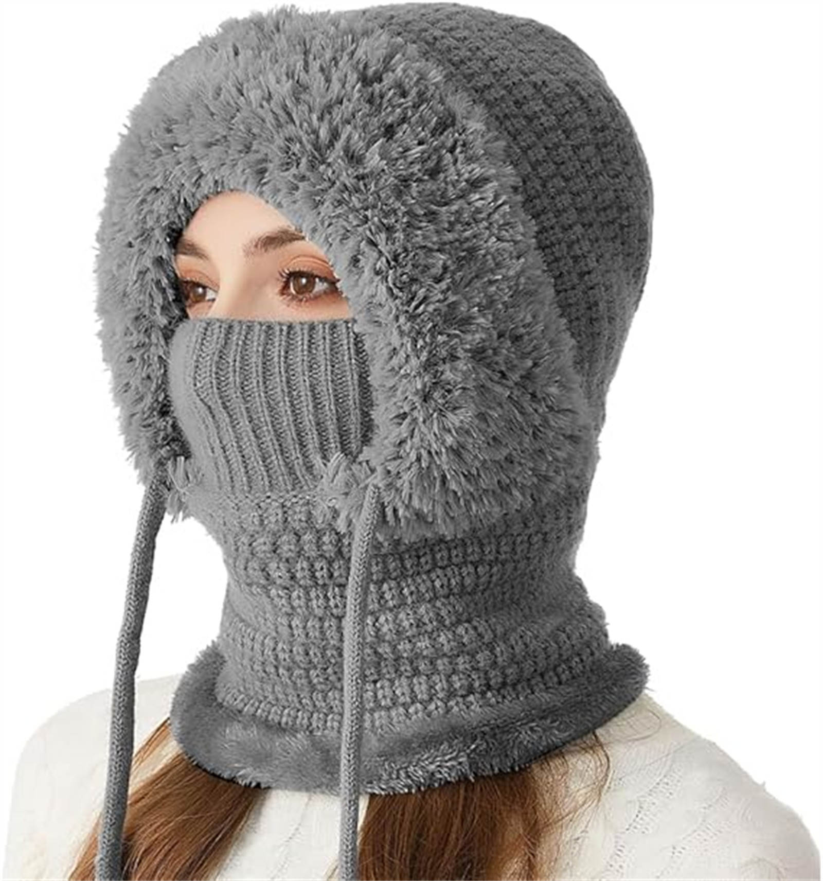 Women's 3-in-1 Winter Beanie Hat - Face Mask & Neck Warmer for Skiing & Outdoor Activities