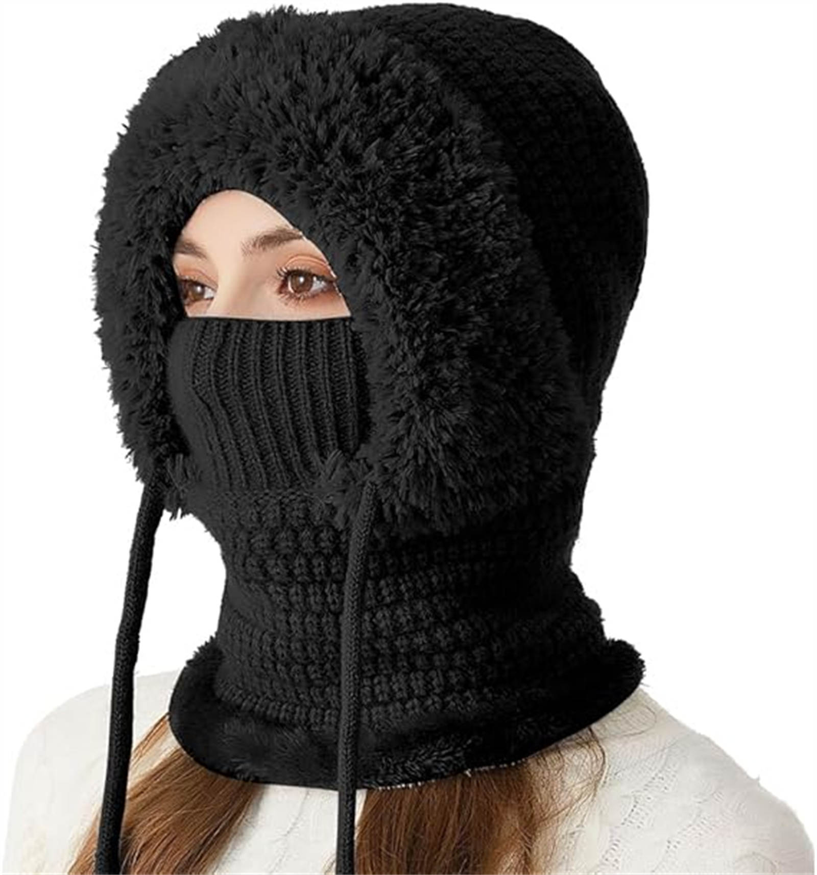 Women's 3-in-1 Winter Beanie Hat - Face Mask & Neck Warmer for Skiing & Outdoor Activities